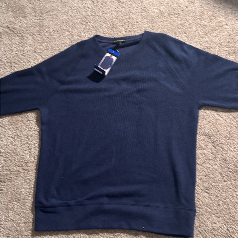 Banana Republic Blue Crewneck Sweater with Textured Knit